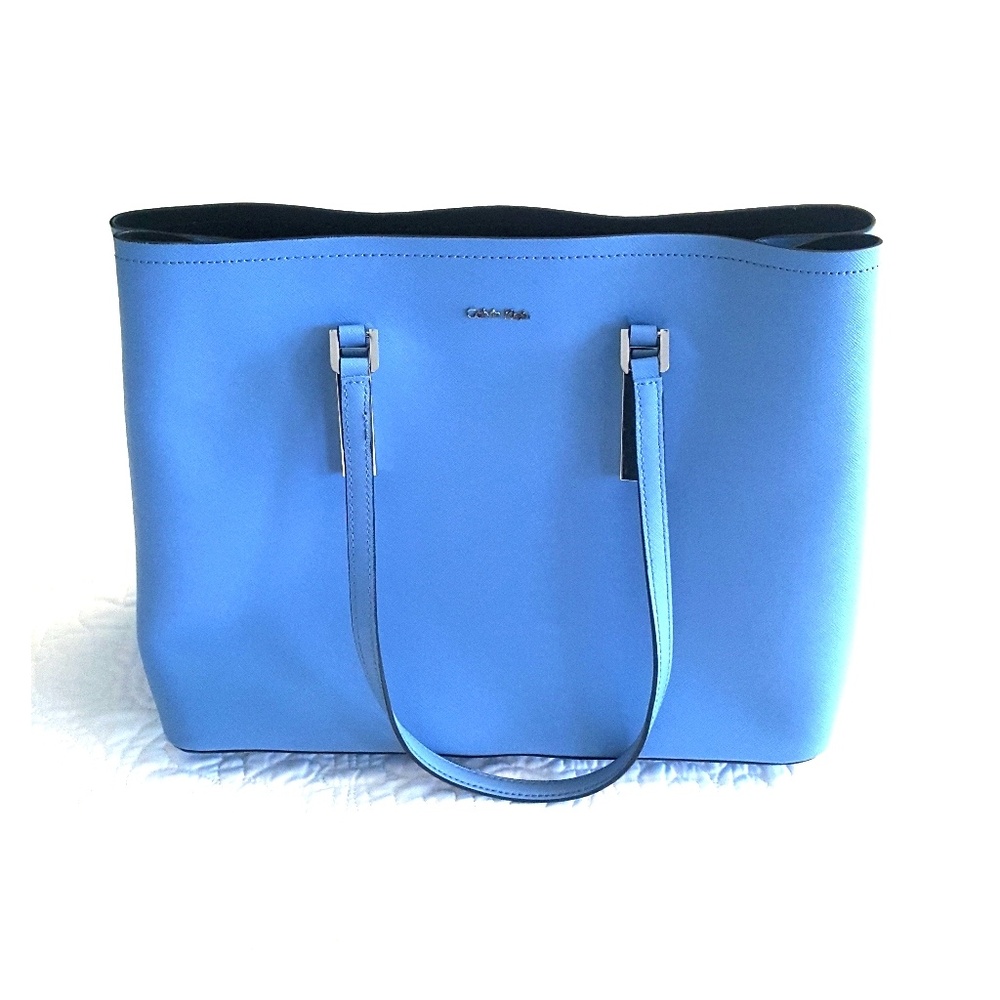 Blue Saffiano Leather Tote